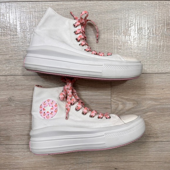 Converse Chunk Taylor All Star Move High Top Platform Peaches Sneakers Women 8.5 - Picture 2 of 8